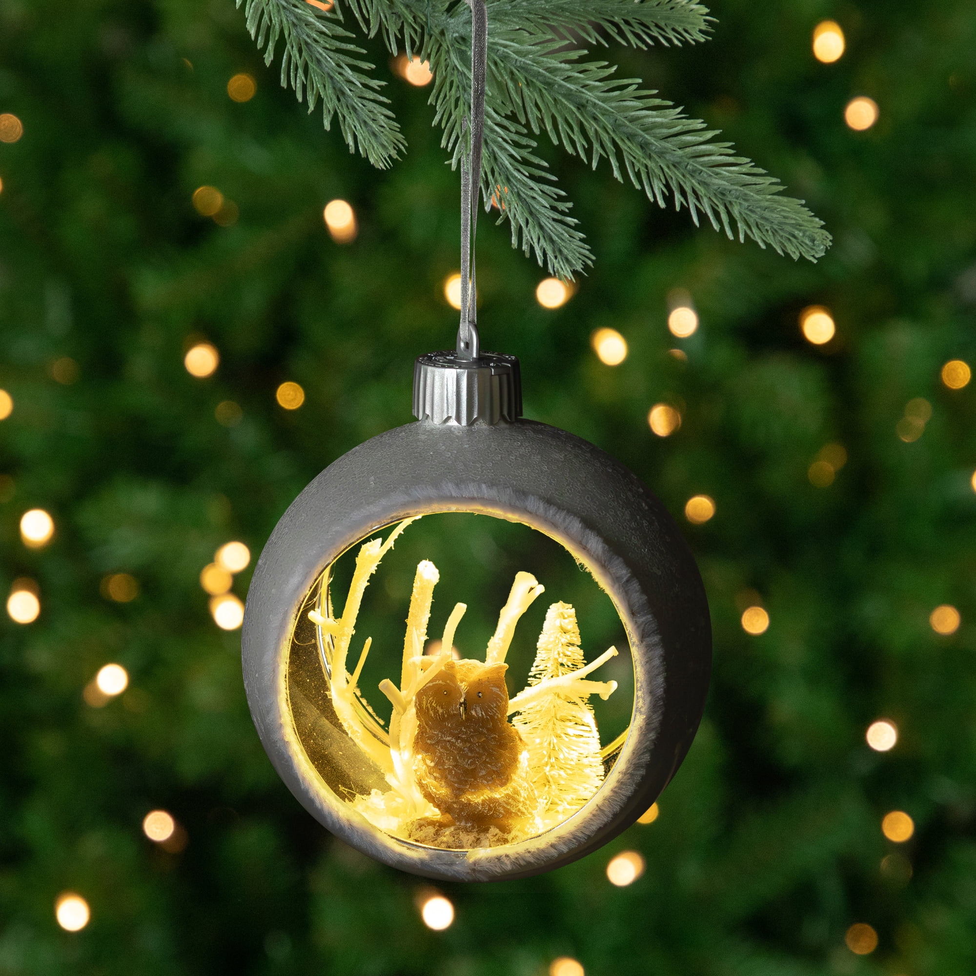 Northlight Owl Cutout Christmas Ornament - 3.75" - Silver and White