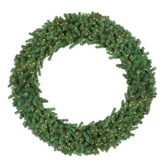 Northlight PVC Prelit Pine Clear Fluorescent Corded Wreath, 72" (Green)