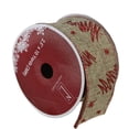 thumbnail image 1 of Northlight Pack of 12 Red and Beige Christmas Tree Wired Craft Ribbons - 2.5" x 120 Yards, 1 of 3