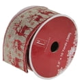 thumbnail image 1 of Northlight Pack of 12 Red and Brown Burlap Reindeer Wired Christmas Craft Ribbon Spools - 2.5" x 120, 1 of 3