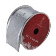 thumbnail image 1 of Northlight Pack of 12 Silver Glittering Trees Powder Blue Wired Christmas Craft Ribbon 2.5" x 120, 1 of 3