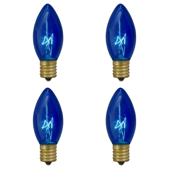 Northlight C9 Transparent Christmas Replacement Bulbs - Blue - 4ct