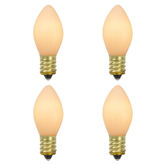 Northlight C7 Opaque Christmas Replacement Bulbs - White - 4ct