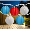 thumbnail image 1 of Northlight Patriotic Paper Lantern Patio Light Set - Red, White and Blue - 8.5' White Wire - 10ct, 1 of 9