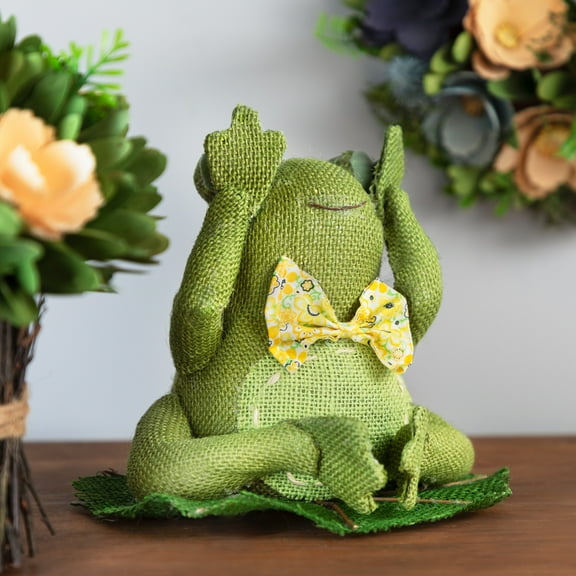 Northlight Sitting on Lily Pad See No Evil Frog with Bowtie Spring Decoration - 8"