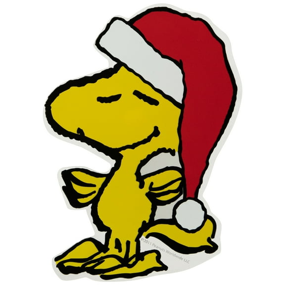 Northlight Peanuts Woodstock in Santa Hat Christmas Window Cling Decoration - 7"