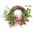 thumbnail image 1 of Northlight Peony Mixed Floral Half Spring Wreath - 28" - Pink, 1 of 7