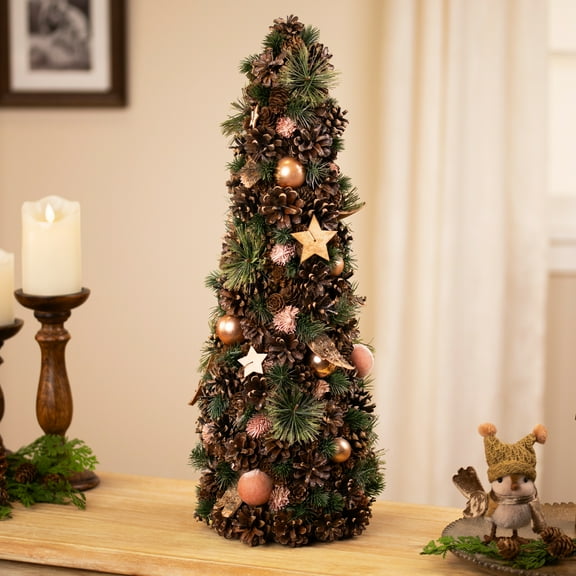 Northlight Pinecone and Tree Bark Artificial Christmas Decoration - 24"