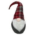thumbnail image 1 of Northlight Plaid Bendable Hat Gnome Sitting Christmas Decoration - 25" - Red and Gray, 1 of 5