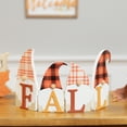 thumbnail image 1 of Northlight Plaid Gnomes Fall Harvest Wooden Sign - 10", 1 of 7