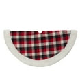 thumbnail image 1 of Northlight Plaid Mini Christmas Tree Skirt with High Pile Fleece Trim - 20", 1 of 4