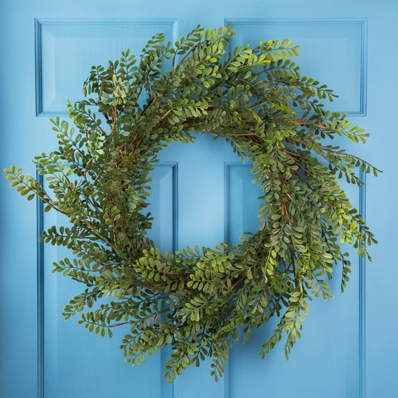 Northlight 32" Mixed Greens Lush Boxwood Artificial Wreath - Unlit