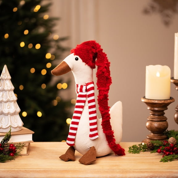 Northlight Plush Textured Swan Christmas Decoration - 13"