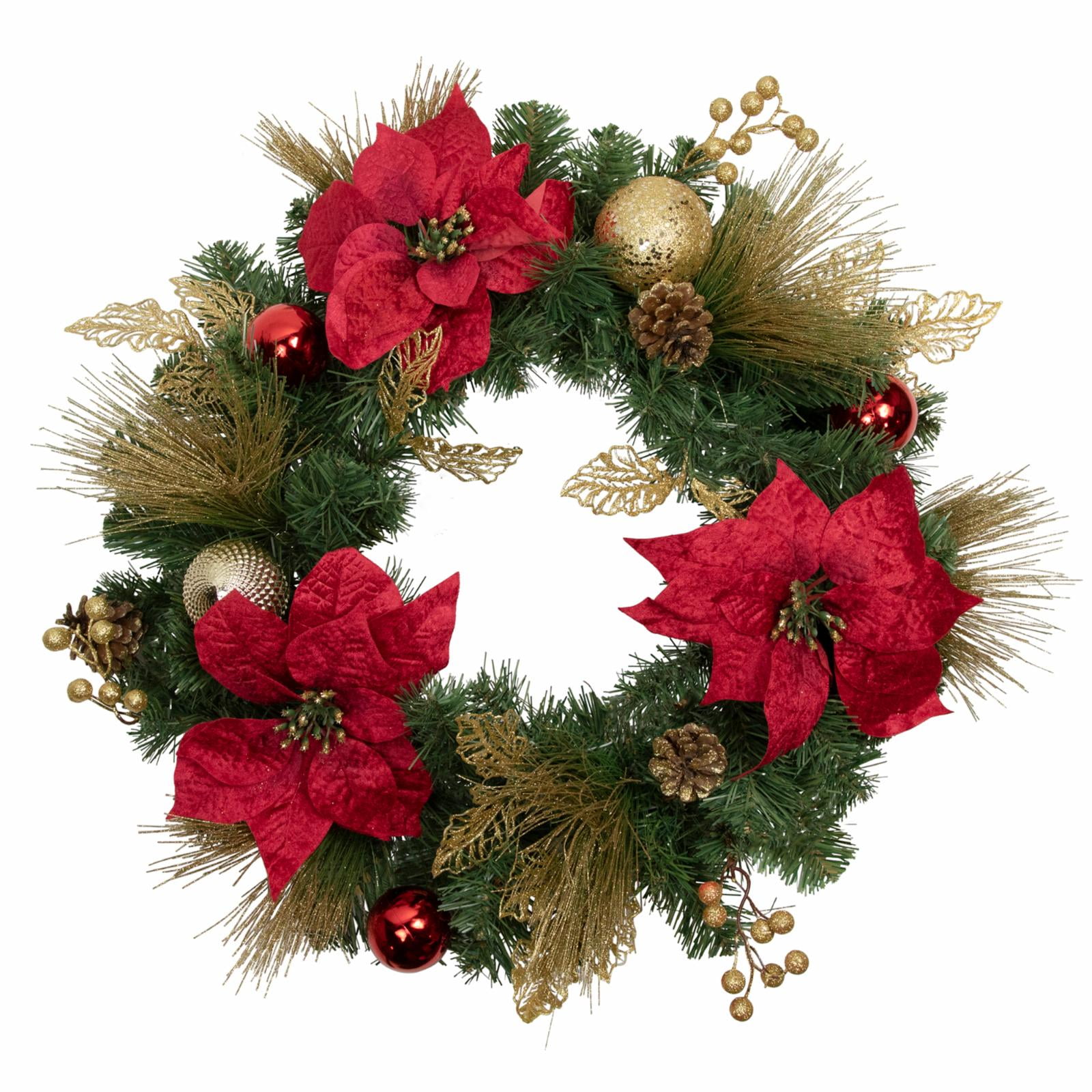 Lot De 24 Poinsettias Artificiels Rouges à Paillettes - Décoration Noël Pour Sapin