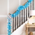 thumbnail image 1 of Northlight Pre-Lit Artificial Pine Christmas Garland - 9' - Sky Blue - Clear Lights, 1 of 7
