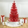 thumbnail image 1 of Northlight Pre-Lit Artificial Tinsel Christmas Tree - 3' - Red - Clear Lights, 1 of 7
