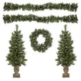 thumbnail image 1 of Northlight Pre-Lit Battery Operated Frosted Verona Berry Pine Artificial Christmas Set - 5-Piece -, 1 of 8