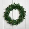 thumbnail image 1 of Northlight Pre-Lit Battery Operated Lush Pine Artificial Christmas Wreath - 24" - Clear Lights, 1 of 7