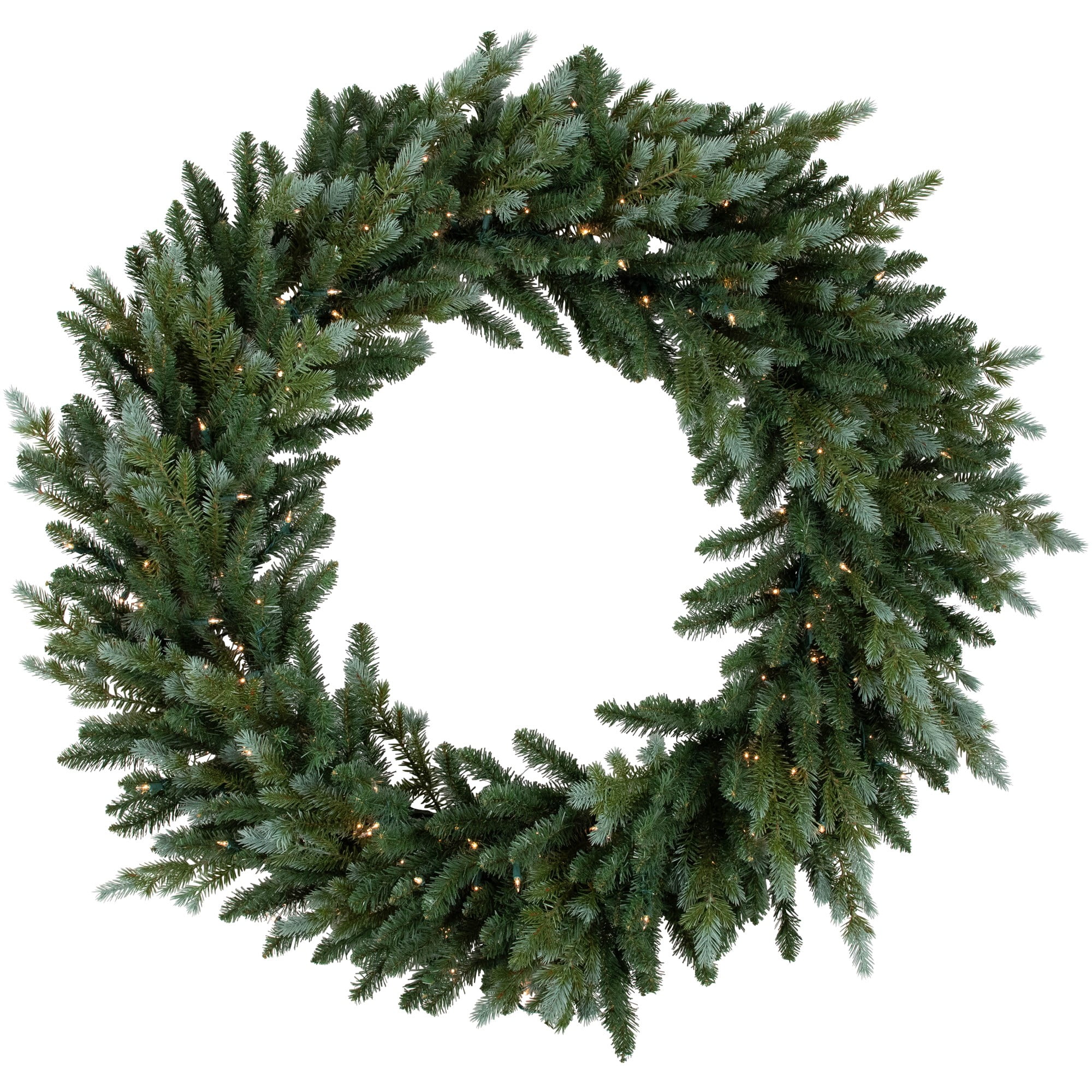 Festive Blue Spruce 49" Pre-Lit Artificial Christmas Wreath with Clear Lights