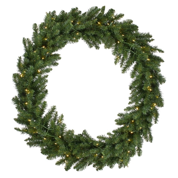 Northlight Pre-Lit Buffalo Fir Commercial Artificial Christmas Wreath - 5' - Warm White LED Lights