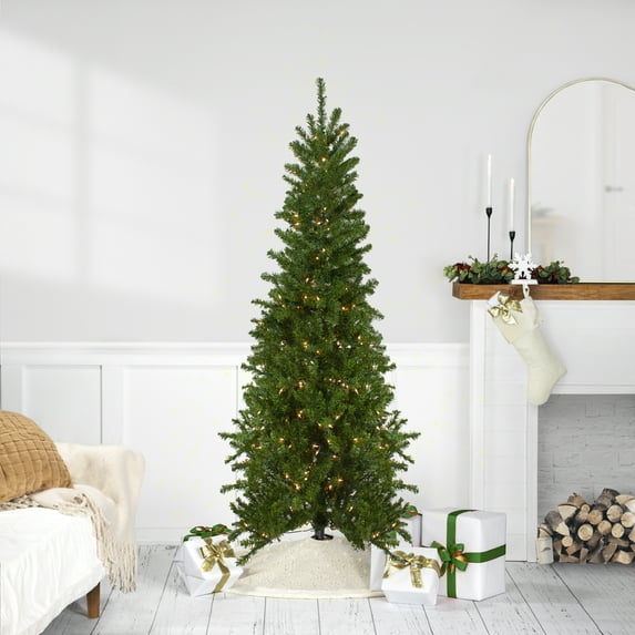 Northlight Pre-Lit Canadian Pine Artificial Pencil Christmas Tree - 6.5' - Clear Lights
