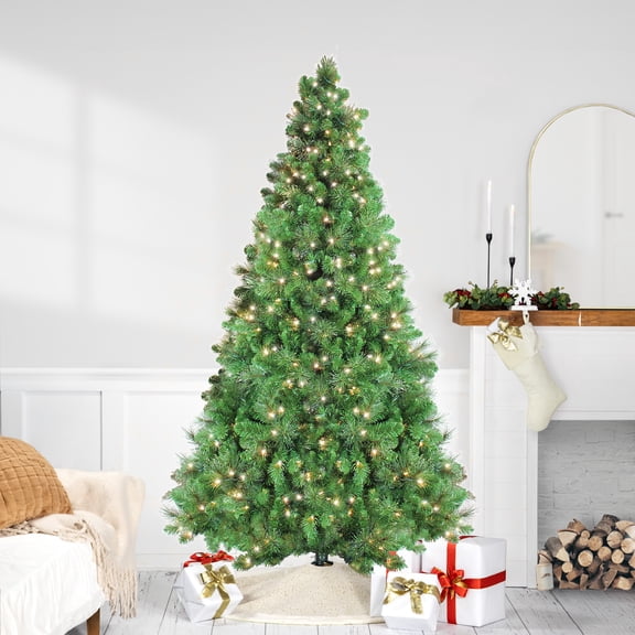 Northlight Pre-Lit Canterbury Spruce with Dew Drops Artificial Christmas Tree - 6.5' - Clear Lights
