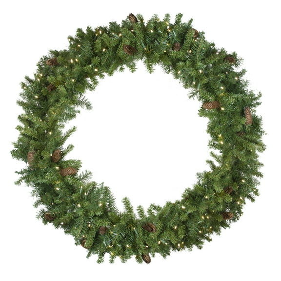 Northlight Pre-Lit Dakota Red Pine Artificial Christmas Wreath - 48" - LED Warm White Lights