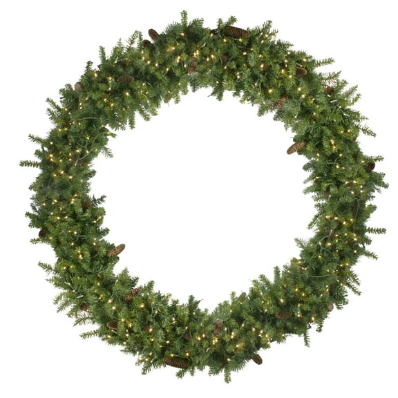 Northlight Pre-Lit Dakota Red Pine Artificial Christmas Wreath - 6' - LED Warm White Lights