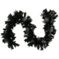 thumbnail image 1 of Northlight Pre-Lit LED B/O Iced Christmas Garland - 6' x 9" - Black - Warm White Lights, 1 of 6