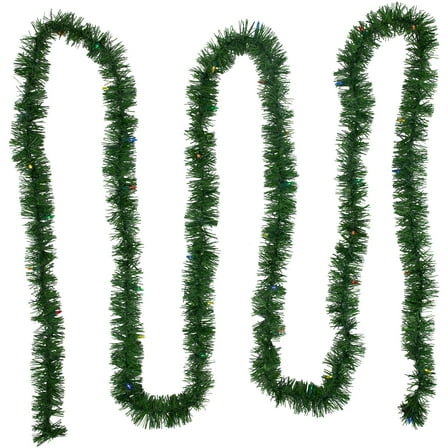 Northlight Pre-Lit LED Battery Operated Pine Artificial Christmas Garland - 18' x 3" - Multicolor