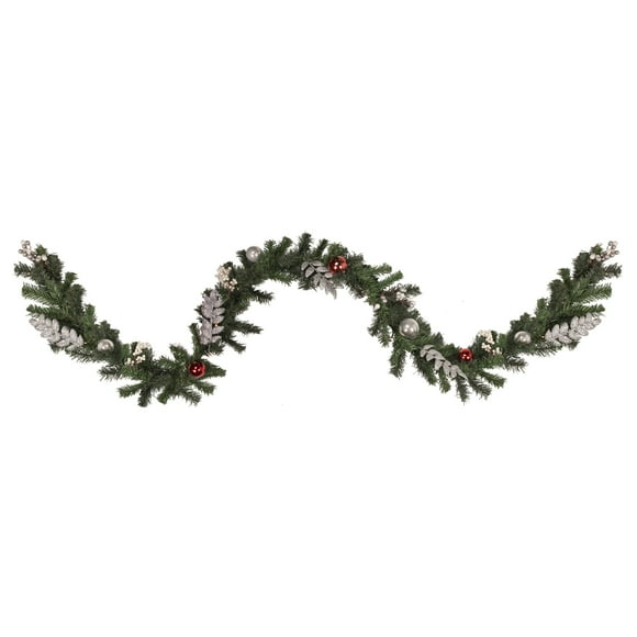 Northlight Pre-Lit LED Battery Operated Pre-Decorated Pine Christmas Garland - 9' x 12" - Warm White