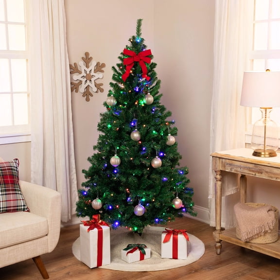 Northlight Pre-Lit Medium Mixed Classic Pine Artificial Christmas Tree - 6' - Multi Color LED Lights