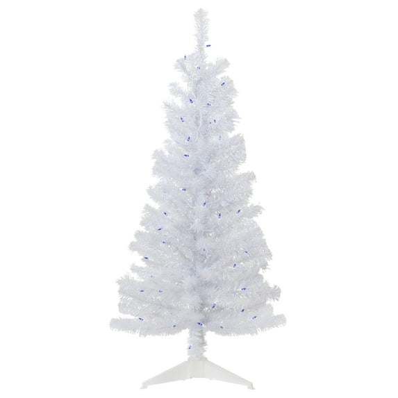 Northlight Pre-Lit Medium Rockport White Pine Artificial Christmas Tree - 4' - Blue Lights