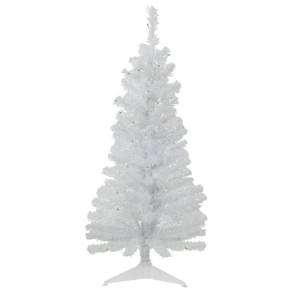 Northlight Pre-Lit Medium Rockport White Pine Artificial Christmas Tree - 4' - Green Lights