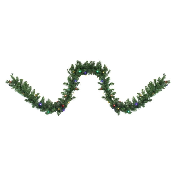 Northlight Pre-Lit Northern Pine Artificial Christmas Garland - 9' x 10" - Multicolor LED Lights