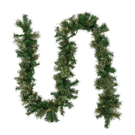 Northlight Pre-Lit Oregon Cashmere Pine Artificial Christmas Garland - 9' x 10" - Clear Lights