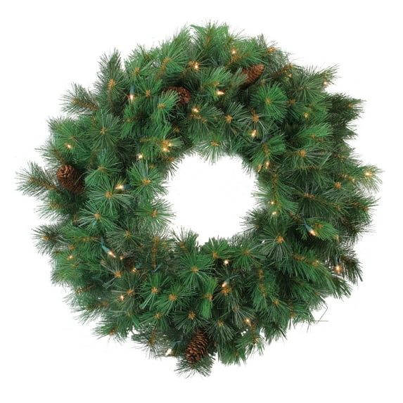 Northlight Pre-Lit Royal Oregon Pine Artificial Christmas Wreath 24-Inch Clear Lights - 24"