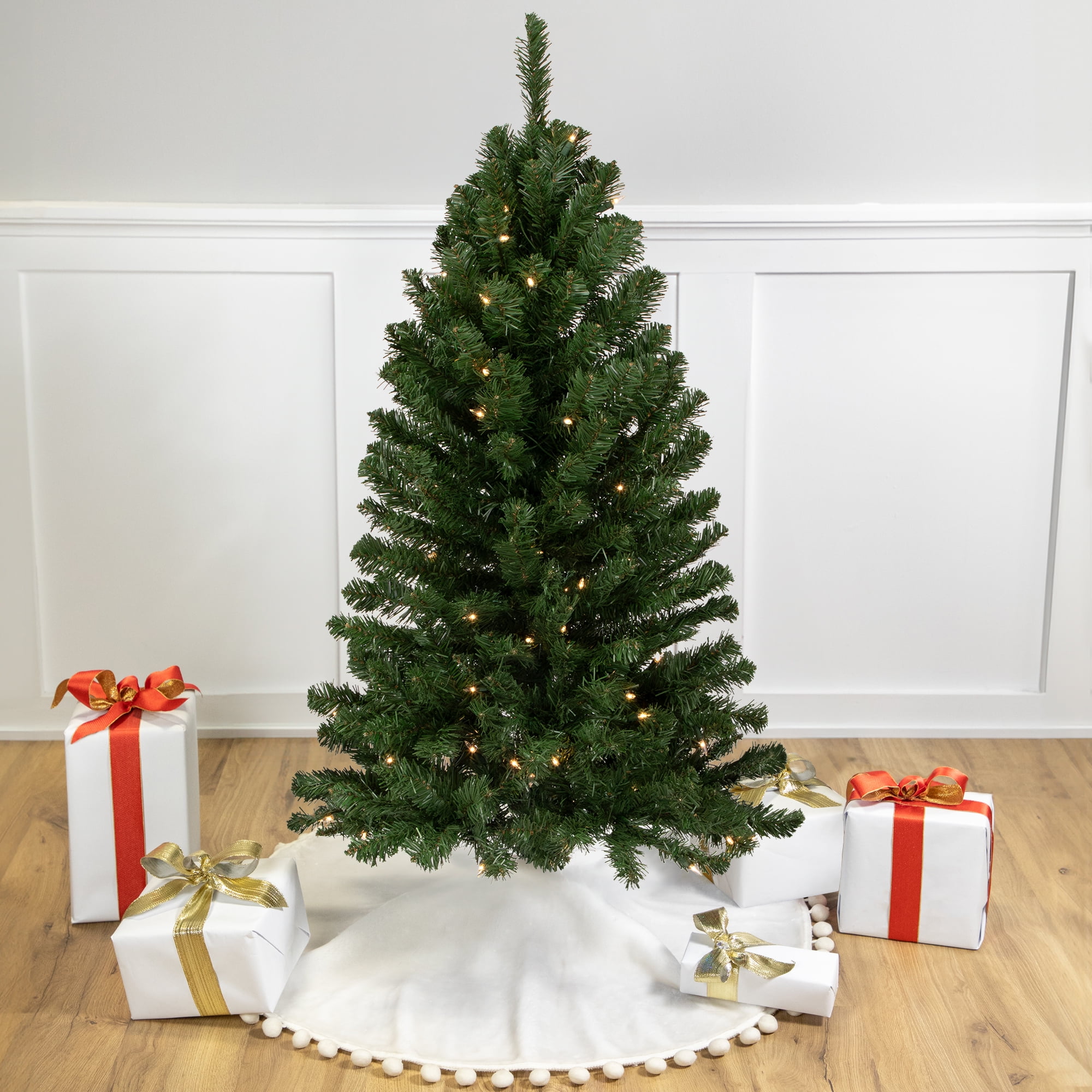 Northlight Pre-Lit Slim Noble Fir Artificial Christmas Tree - 4' - Clear Lights