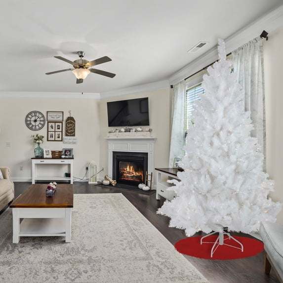 Northlight Pre-Lit White Alaskan Pine Artificial Christmas Tree - 6.5' - Warm White LED Lights