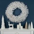 thumbnail image 1 of Northlight Pre-Lit White Alaskan Pine Artificial Christmas Wreath - 36" - Warm White LED Lights, 1 of 6