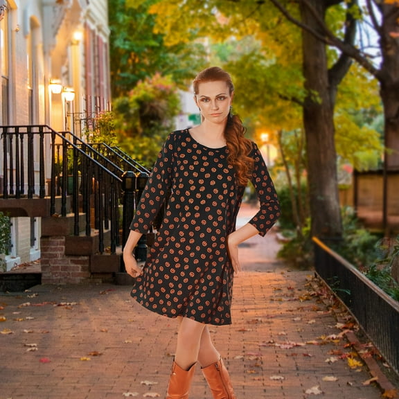 Northlight Pumpkin Adult Woman's One-Piece Dress Halloween Costume - Small