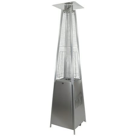 Northlight Pyramid Glass Tube Outdoor Gas Patio Heater, 44,000 BTU Stainless Steel Finish