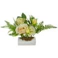 thumbnail image 1 of Northlight Ranunculus and Rose Floral Spring Wooden Statue Decoration - 13", 1 of 6