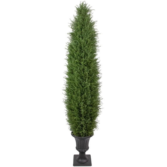 Northlight Real Touch™ Artificial Cedar Pine Arborvitae Tree in Urn Style Pot, Unlit - 5'