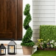 thumbnail image 1 of Northlight Real Touch™ Artificial Cedar Spiral Topiary Tree in Black Pot - 4', 1 of 9