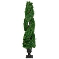 thumbnail image 1 of Northlight Real Touch™ Artificial Pre-Lit Cedar Double Spiral Topiary Tree, Clear Lights 4.5', 1 of 9