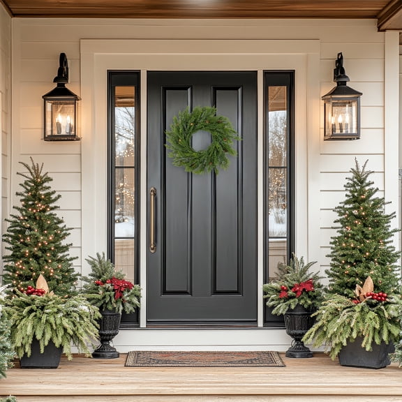 Northlight Real Touch Cedar Artificial Christmas Wreath with Pinecones   - 24" - Unlit