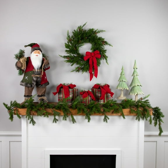 Northlight Real Touch Cypress and Pinecone Artificial Christmas Wreath  - 24" - Unlit