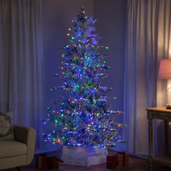 Northlight Real Touch Elite Pre-Lit Flocked Kodiak Pine IPT Artificial Christmas Tree - 6' Dual