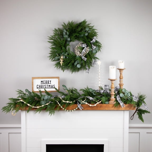 Northlight Real Touch Eucalyptus and Mixed Pine Artificial Christmas Garland - 6' x 8" - Unlit